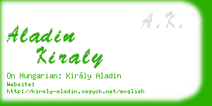 aladin kiraly business card